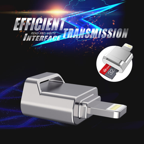 MicroDrive 8pin To TF Card Adapter Mini iPhone & iPad TF Card Reader (Silver)