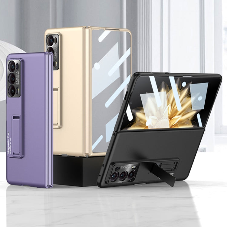 For Honor Magic V2 GKK Integrated Ultra-thin Folding Phone Case with Stand(Purple)