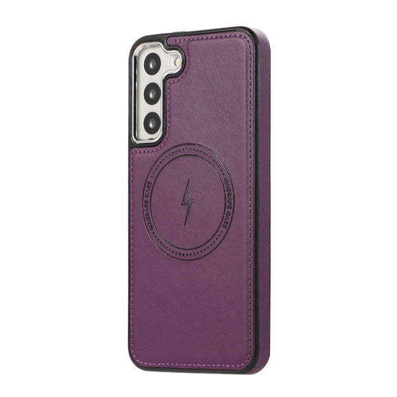 For Samsung Galaxy S23 5G Side Leather Magsafe Phone Case(Dark Purple)