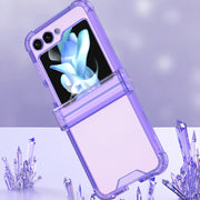 For Samsung Galaxy Z Flip5 GKK Electroplated Airbag Hinge Shockproof Phone Case(Transparent Blue)