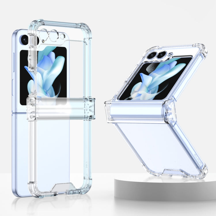 For Samsung Galaxy Z Flip5 GKK Electroplated Airbag Hinge Shockproof Phone Case(Transparent)