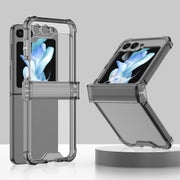 For Samsung Galaxy Z Flip5 GKK Electroplated Airbag Hinge Shockproof Phone Case(Transparent Black)