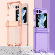 For Samsung Galaxy Z Flip5 GKK Electroplated Airbag Hinge Shockproof Phone Case(Transparent Black)