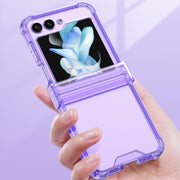 For Samsung Galaxy Z Flip5 GKK Electroplated Airbag Hinge Shockproof Phone Case(Transparent Black)