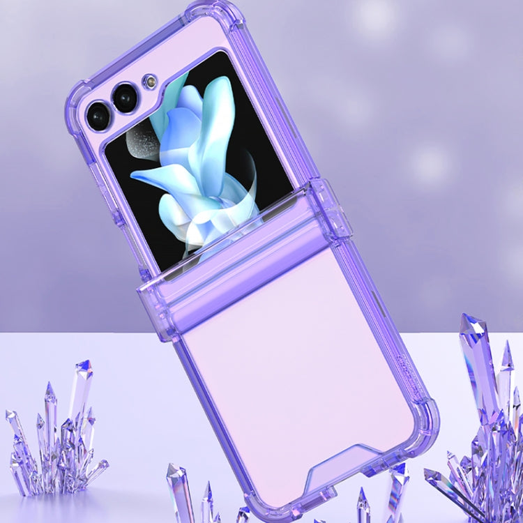 For Samsung Galaxy Z Flip5 GKK Electroplated Airbag Hinge Shockproof Phone Case(Transparent Orange)