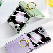 For Samsung Galaxy Z Flip5 GKK Magnetic Folding Phantom Rotary Phone Case with Ring Holder(Purple)