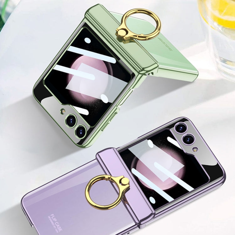 For Samsung Galaxy Z Flip5 GKK Magnetic Folding Phantom Rotary Phone Case with Ring Holder(Purple)