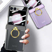For Samsung Galaxy Z Flip5 GKK Magnetic Folding Phantom Rotary Phone Case with Ring Holder(Purple)