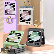 For Samsung Galaxy Z Flip5 GKK Integrated Magnetic Hinge Phone Case with Ring Holder(Black)