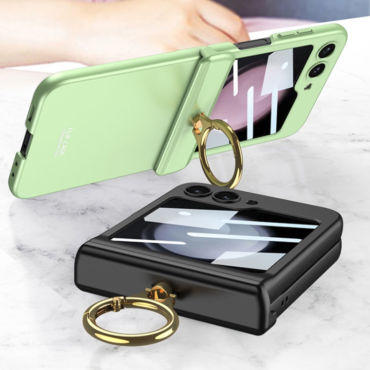 For Samsung Galaxy Z Flip5 GKK Integrated Magnetic Hinge Phone Case with Ring Holder(Black)
