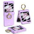 For Samsung Galaxy Z Flip5 GKK Integrated Magnetic Hinge Phone Case with Ring Holder(Purple) - free shipping - PMC TechLife - Order now!