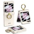 For Samsung Galaxy Z Flip5 GKK Integrated Magnetic Hinge Phone Case with Ring Holder(White) - free shipping - PMC TechLife - Order now!