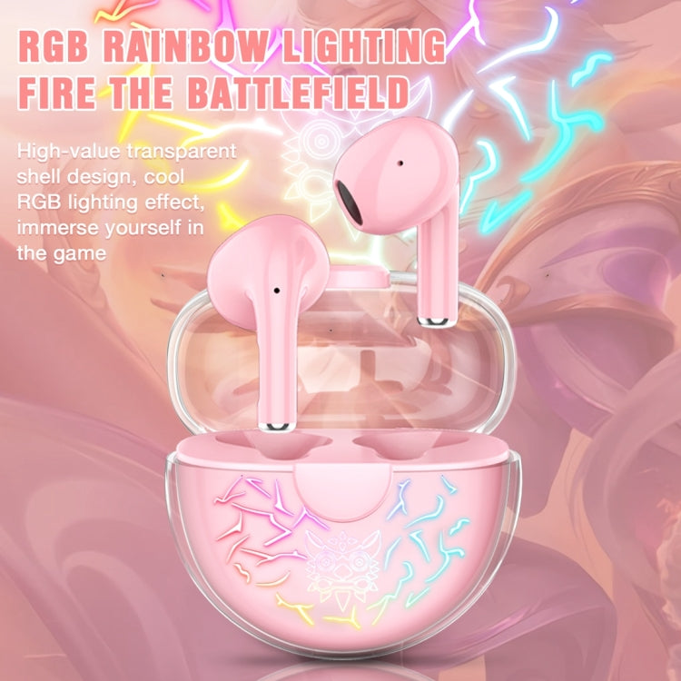 ONIKUMA T35 Bluetooth 5.1 TWS Wireless Bluetooth Gaming Earphone(Pink)