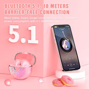 ONIKUMA T35 Bluetooth 5.1 TWS Wireless Bluetooth Gaming Earphone(Pink)