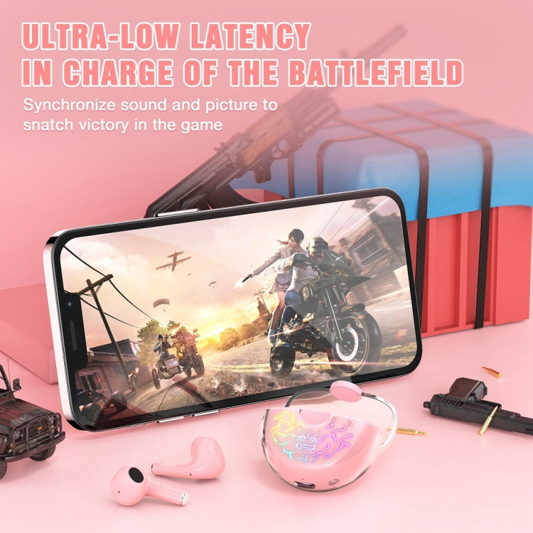 ONIKUMA T35 Bluetooth 5.1 TWS Wireless Bluetooth Gaming Earphone(Pink)