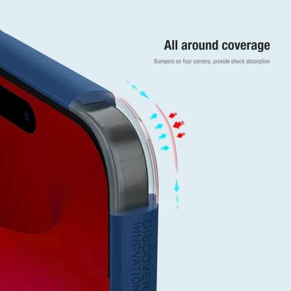 For iPhone 15 Pro Max NILLKIN Frosted Shield Pro PC + TPU Phone Case(Blue)