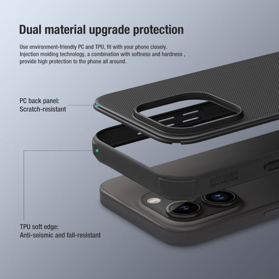 For iPhone 15 Pro NILLKIN Frosted Shield Pro PC + TPU Phone Case(Red)