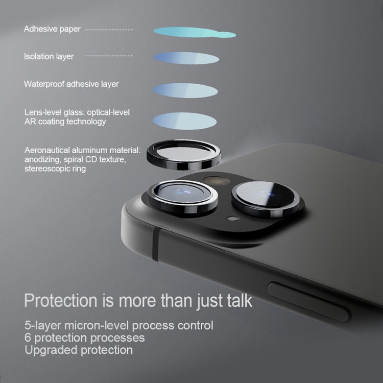 For iPhone 15  / 15 Plus NILLKIN Color Mirror Series Lens Film