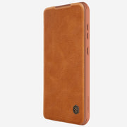 For Samsung Galaxy A55 NILLKIN QIN Series Pro Sliding Camera Cover Design Leather Phone Case(Brown)