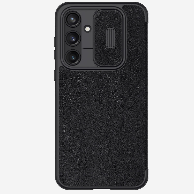 For Samsung Galaxy A55 NILLKIN QIN Series Pro Sliding Camera Cover Design Leather Phone Case(Black)