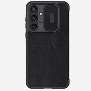 For Samsung Galaxy A55 NILLKIN QIN Series Pro Sliding Camera Cover Design Leather Phone Case(Black)