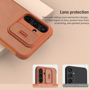For Samsung Galaxy A55 NILLKIN QIN Series Pro Sliding Camera Cover Design Leather Phone Case(Black)