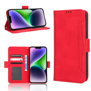 For iPhone 15 Pro Max Skin Feel Calf Texture Card Slots Leather Phone Case(Red)