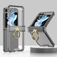 For Samsung Galaxy Z Flip5 Gkk Airbag Hinge Silicone Phone Case with Ring Holder(Transparent Black) - Galaxy Z Flip5 Cases by GKK | Online Shopping South Africa | PMC TechLife | Buy Now Pay Later Mobicred