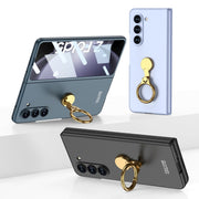 For Samsung Galaxy Z Fold5 GKK Ultra-thin Triaxial Ring Holder PC Phone Case(Silver)