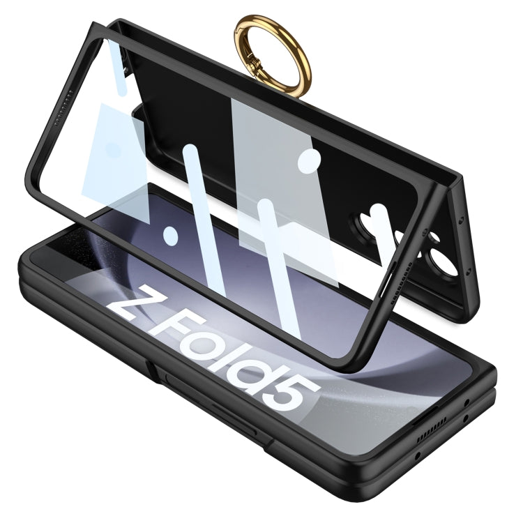 For Samsung Galaxy Z Fold5 GKK Ultra-thin Triaxial Ring Holder PC Phone Case(Silver)