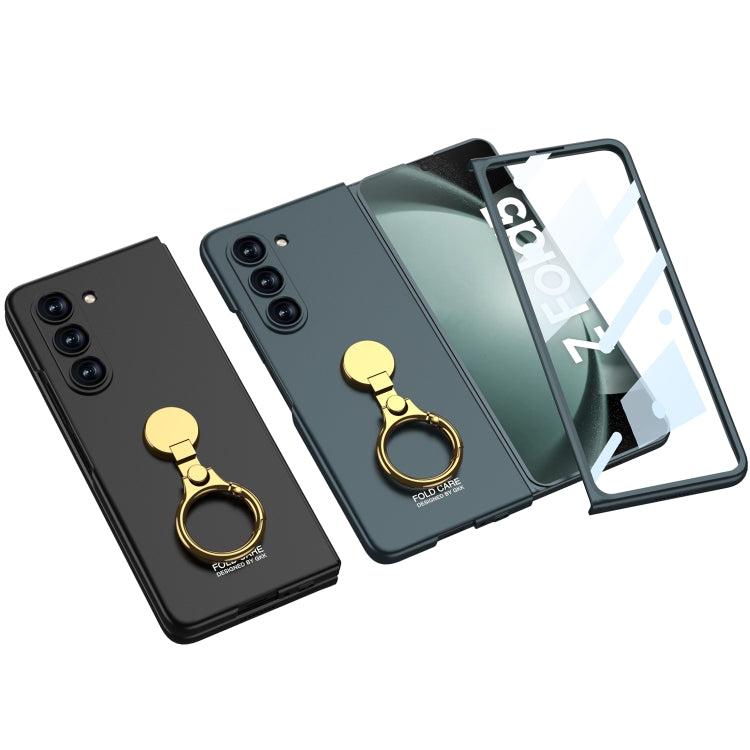 For Samsung Galaxy Z Fold5 GKK Ultra-thin Triaxial Ring Holder PC Phone Case(Silver)