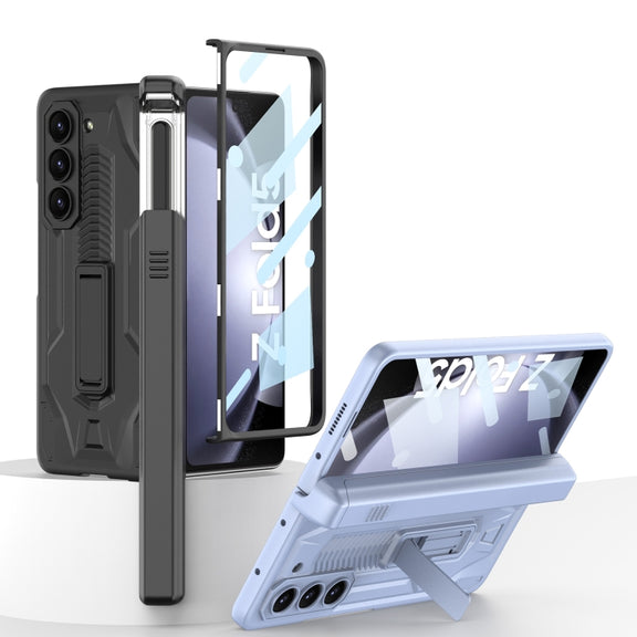 For Samsung Galaxy Z Fold5 GKK Integrated Folding Battle Shell PC Phone Case with Pen Box(Silver)