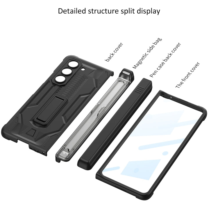 For Samsung Galaxy Z Fold5 GKK Integrated Folding Battle Shell PC Phone Case with Pen Box(Silver)