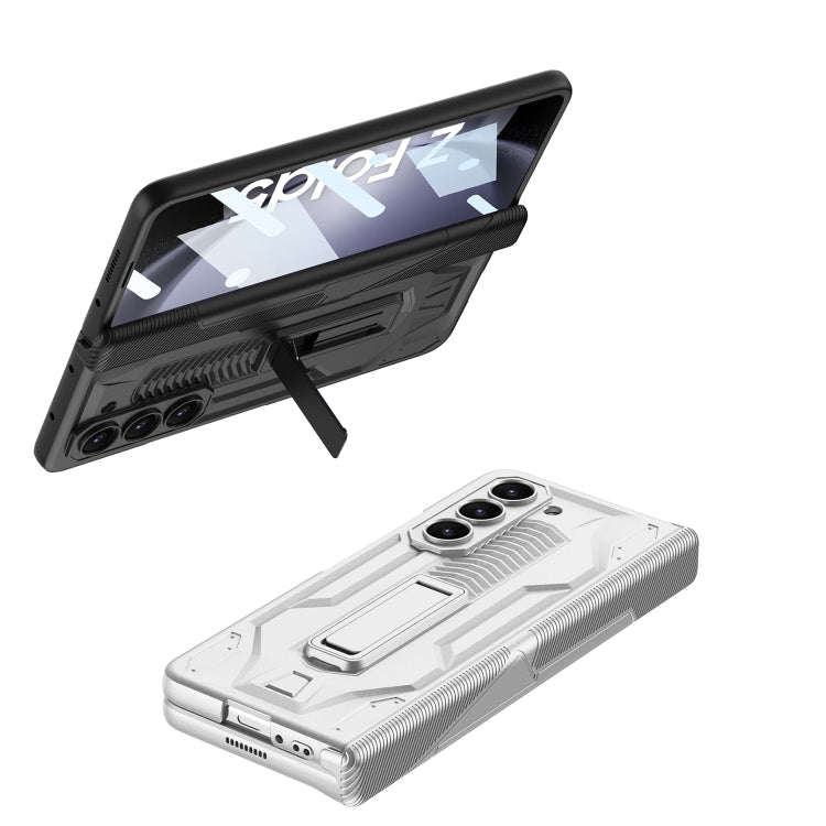 For Samsung Galaxy Z Fold5 GKK Integrated Magnetic Armor Flip Phone Case with Holder(Black)