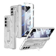 For Samsung Galaxy Z Fold5 GKK Integrated Magnetic Armor Flip Phone Case with Holder(Silver) - Galaxy Z Fold5 Cases by GKK | Online Shopping South Africa | PMC TechLife | Buy Now Pay Later Mobicred