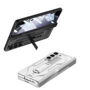 For Samsung Galaxy Z Fold5 GKK Integrated Magnetic Armor Flip Phone Case with Holder(Silver)