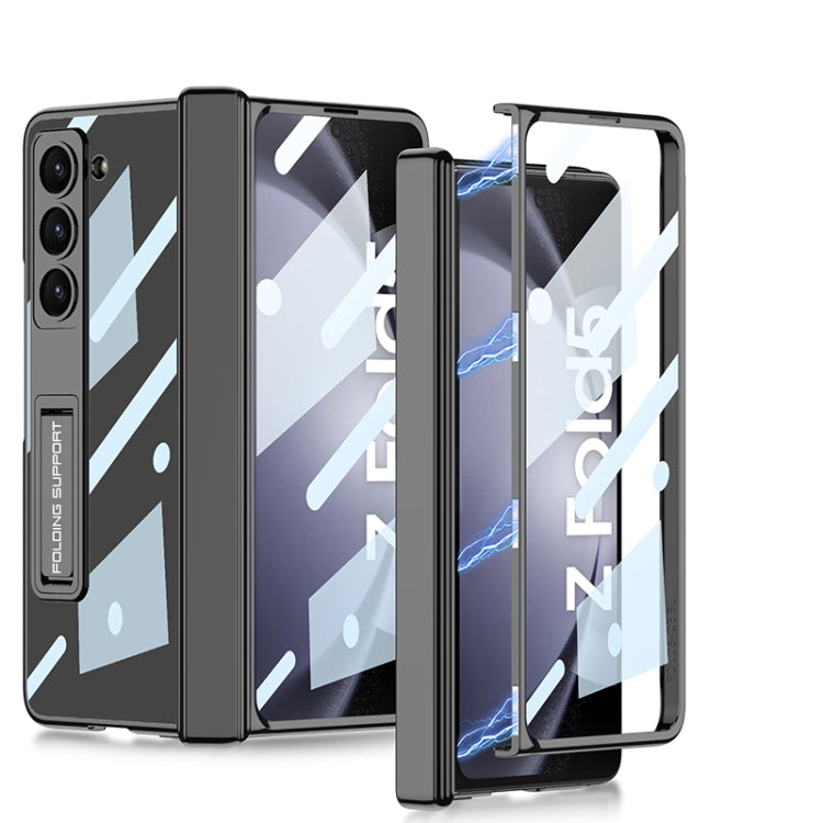 For Samsung Galaxy Z Fold5 GKK Integrated Magnetic Phantom Hinge Folding Phone Case with Stand(Black)
