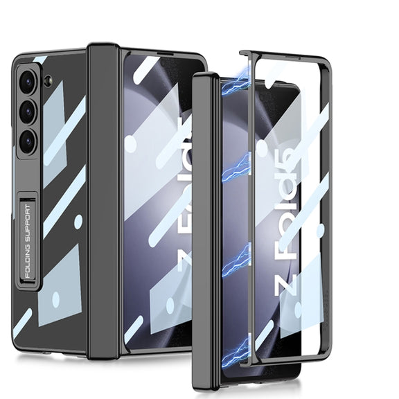 For Samsung Galaxy Z Fold5 GKK Integrated Magnetic Phantom Hinge Folding Phone Case with Stand(Black)