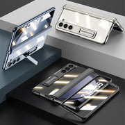 For Samsung Galaxy Z Fold5 GKK Integrated Magnetic Phantom Hinge Folding Phone Case with Stand(Blue)