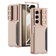 For Samsung Galaxy Z Fold5 GKK Integrated Ultra-thin Sliding Window Folding Phone Case with Card Holder(Misty Gold) - free shipping - PMC TechLife - Order now!