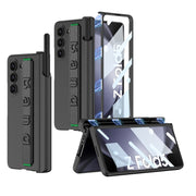 For Samsung Galaxy Z Fold5 GKK Integrated Magnetic Folding Hinge Phone Case with Wrist Strap & Pen Holder(Black)