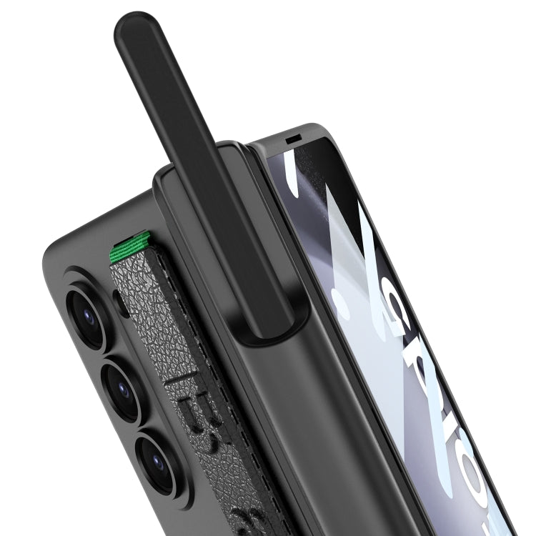 For Samsung Galaxy Z Fold5 GKK Integrated Magnetic Folding Hinge Phone Case with Wrist Strap & Pen Holder(Green)