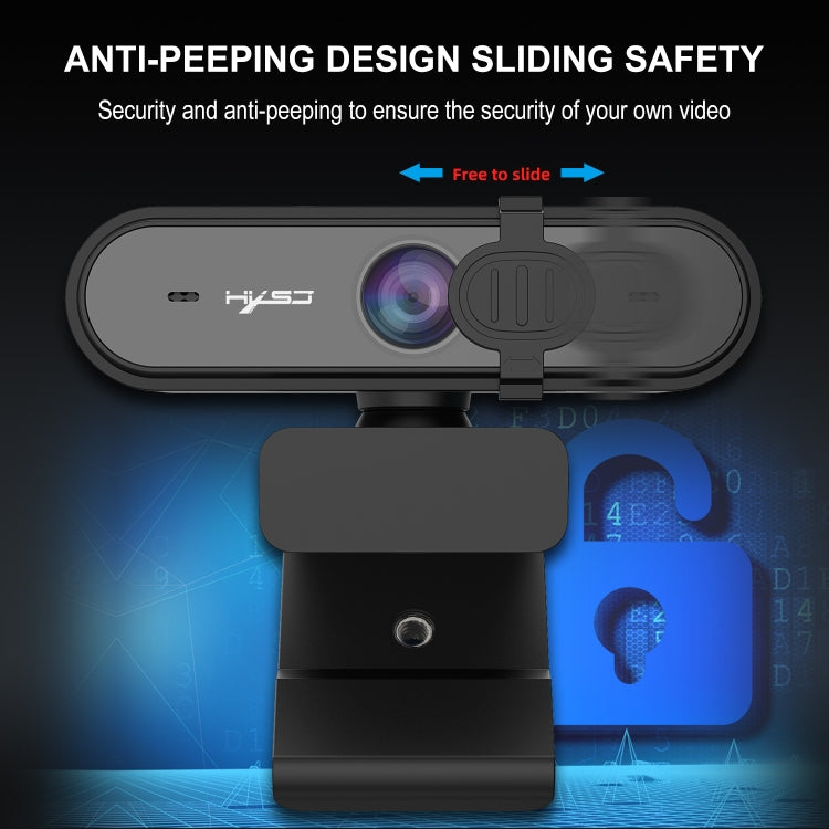 HXSJ S6 HD 1080P 95 Degree Wide-angle High-definition Computer Camera with Microphone(Black)