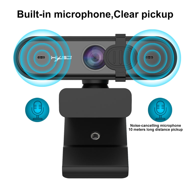HXSJ S6 HD 1080P 95 Degree Wide-angle High-definition Computer Camera with Microphone(Black)