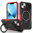 For iPhone 13 Sliding Camshield MagSafe Holder TPU Hybrid PC Phone Case(Black Red) - free shipping - PMC TechLife - Order now!