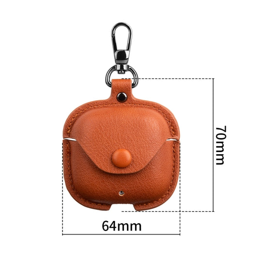 For Huawei FreeBuds SE 2 / SE 3 Leather TWS Earphone Protective Case with Hook(Light Brown)