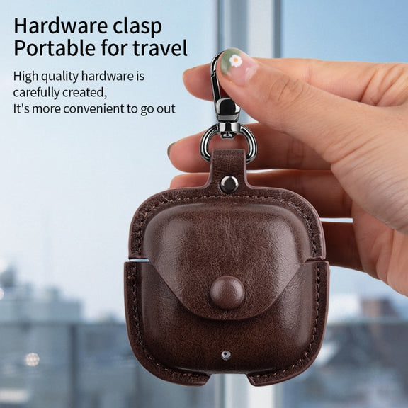 For Huawei FreeBuds SE 2 / SE 3 Leather TWS Earphone Protective Case with Hook(Green)