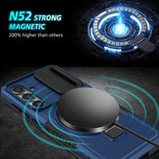 For Samsung Galaxy S23 FE 5G Sliding Camshield Magsafe Holder TPU Hybrid PC Phone Case(Royal Blue)