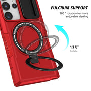 For Samsung Galaxy S23 Ultra 5G Sliding Camshield Magsafe Holder TPU Hybrid PC Phone Case(Red)
