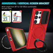 For Samsung Galaxy S23 Ultra 5G Sliding Camshield Magsafe Holder TPU Hybrid PC Phone Case(Red)